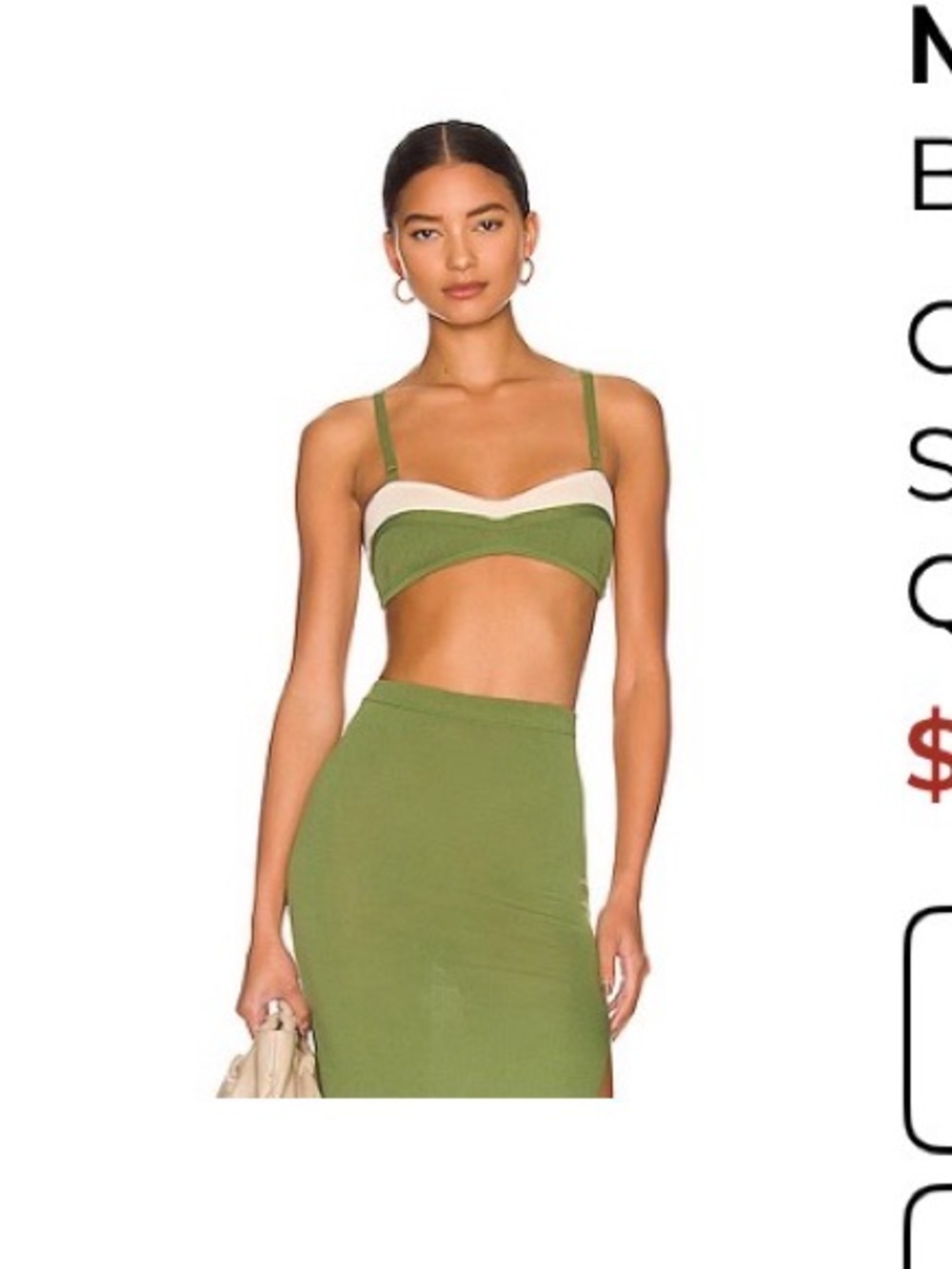 bec + bridge Olive and Cream Knit Bralette